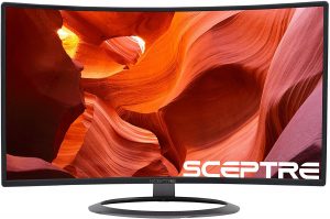 LED Curved Screen Monitor & HDMI DisplayPort VGA Speakers