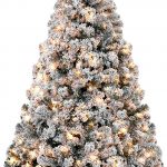 Best Choice Products 7.5ft Pre-Lit Snow Flocked Hinged Artificial Christmas