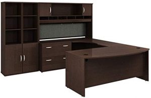 Bush Business Series C Mocha Cherry Executive U-Shaped Desk