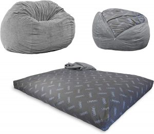 CordaRoy's Chenille Bean Bag Chair, Convertible Chair Folds from Bean Bag to Bed