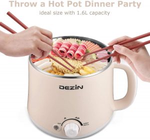 Dezin Electric Hot Pot Rapid Noodles Cooer, Beige