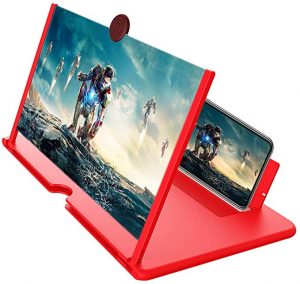 12 Inches 3D HD Cell Phone Magnifying Projector Screen for Videos, Movies, and Games