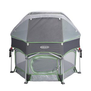 Graco Pack 'n Play Sport Outdoor Playard is a canopy to protect your baby from the mosquito or other harmful insects.