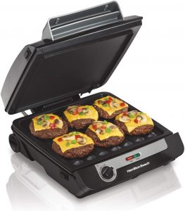 Hamilton Beach 3-in-1 Indoor Grill and Electric Griddle Combo and Bacon Cooker