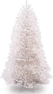 National Tree is built with 7.5 foot height and in white color to fit in most environment.
