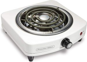 Proctor Silex 34103 Electric Single Burner, Compact and Portable, Adjustable Temperature Hot Plate