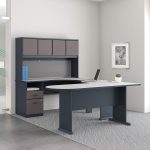 Series A U Shaped Desk with Hutch, Peninsula and Storage