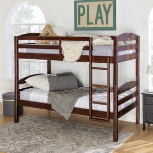 WE Furniture Classic Wood Twin Bunk Kids Bed Bedroom