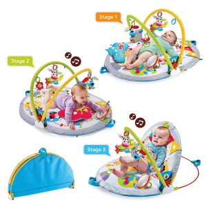 Yookidoo Baby Play Gym Lay to Sit-Up Play Mat. 3-in-1 Infant Activity Center for Newborns. 0 - 12 Month