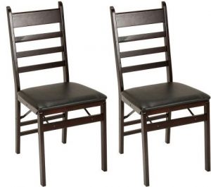 Cosco Wood Folding Chair with vinyl seat & Ladder Back