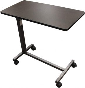 Drive Medical Non Tilt Top Overbed Table, Silver Vein hospital bed tray table