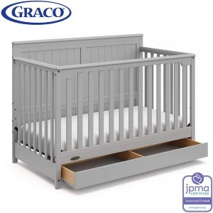 graco freeport 4 in 1 convertible crib pebble gray