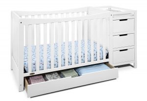 Graco Remi 4-in-1 Convertible Crib and Changer, White, Easily Converts