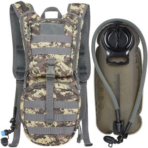 MARCHWAY Tactical Molle Hydration Pack Backpack with 3L TPU Water Bladder, Military Daypack for Cycling, Hiking, Running, Climbing, Hunting, Biking