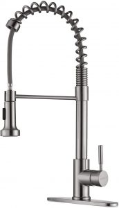MQWOX Brushed Nickel Kitchen Faucet Pull Down sprayer