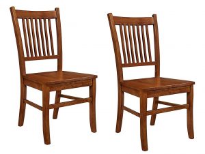 Marbrisa Slat Back Side Chairs Sienna Brown | Brown Wood Chairs for Dinning