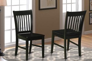 Norfolk Wooden Dining Chair with Seat Black Finish form East West Furniture