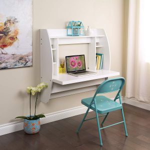 Prepac Floating Desk with Storage | Wall Mounted Table