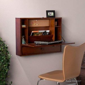 Southern Enterprises Willingham Wall Mount Folding Laptop Desk - Fold Down Desktop