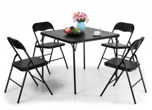 Tobbi 5-Piece Folding Table and Chairs Set Multipurpose Kitchen Dining Games Table Set