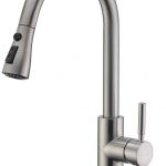 WEWE Single Handle High Arc Brushed Nickel Pull out Kitchen Faucet