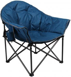 ALPHA CAMP Oversized Camping Chairs Padded Moon Round Chair Saucer Recliner Supports 500 lbs