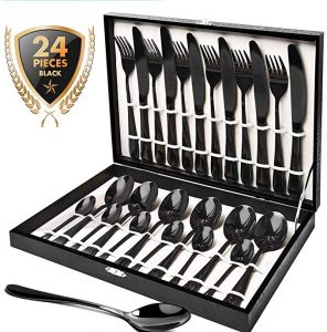 Featured image of post Black Flatware Reviews / Flatware can be made of stainless steel, sterling silver, gold plated stainless steel, plastic or a combination of materials.