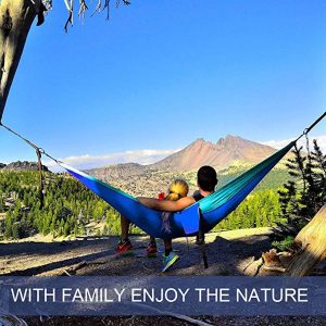 This is a Parachute Fabric Camping Hammock, a Portable Nylon Hammock for Backpacking Camping Travel