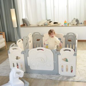 Good playpen for active toddler to moving around and play inside.