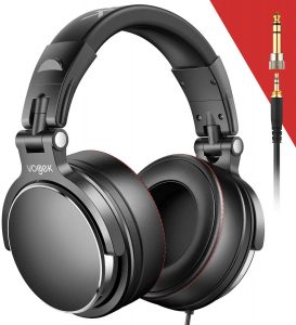 Vogek Over-Ear DJ Headphones, Prefessional Studio Monitor Mixing DJ Headset