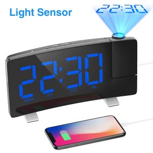 smart alarm clock with projector