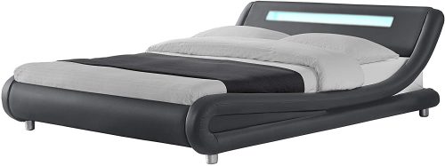 Modern king size platform bed with LeD lights