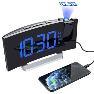 projection alarm clock with temperature