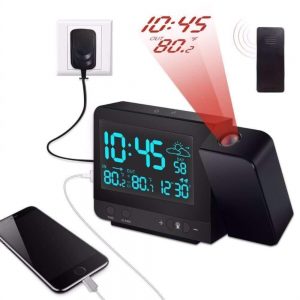smart alarm clock with projector