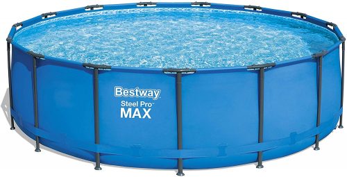 Bestway Steel Pro Max swimming pool filled with water.
