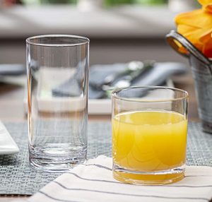 Attractive Clear Acrylic Tumblers - Unbreakable Drinkware Set Ideal for Indoor and Outdoor - Kid Friendly