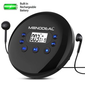 portable cd player with speakers and built-in rechargeable battery
