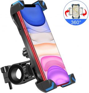 Full Screen Touch 360° Rotation Anti Shake Phone Mount Holder Compatible with iPhone 11/Pro Max/X/XR/XS Max/8/7/6 Plus, Samsung Galaxy S10/S10e/S9 and Other 4.5"-7" Smart Phones