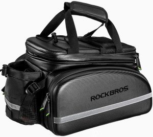 Waterproof Carbon Leather Bicycle Rear Seat Cargo Bag Rear Pack Trunk Pannier Handbag