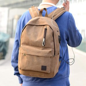 leather laptop backpack for men