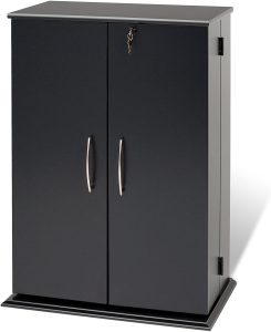 Black multimedia storage cabinet