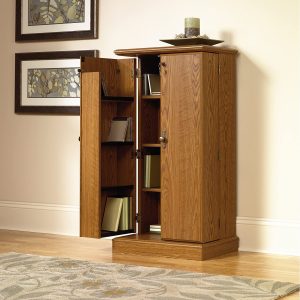 wooden multimedia storage cabinet