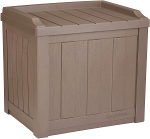 Indoor/Outdoor Storage Container and Seat for Patio Cushions and Gardening Tools