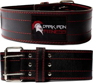 Dark Iron Fitness Genuine Leather Pro Weight Lifting Belt for Men and Women