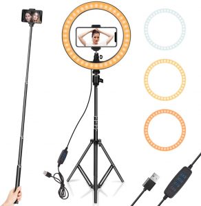 Ring Light 10” with tripod stand by AIXPI