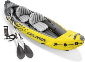 yellow 2 person inflatable kayak