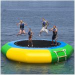 Inflatable Bouncer Jump Water Trampoline Bounce, Swim Platform for Water Sports