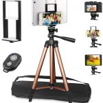 50 Inch Extendable Lightweight Aluminum Smartphone Camera Tablet Tripod Stand for Video
