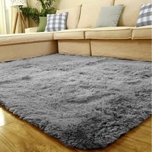 Furry modern rug