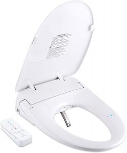 Electric Bidet Seat for Elongated Toilets in White